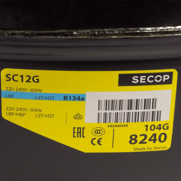Compresor Secop SC12G R134A 220v 1/3cv Alta Temperatura 12,87cm3