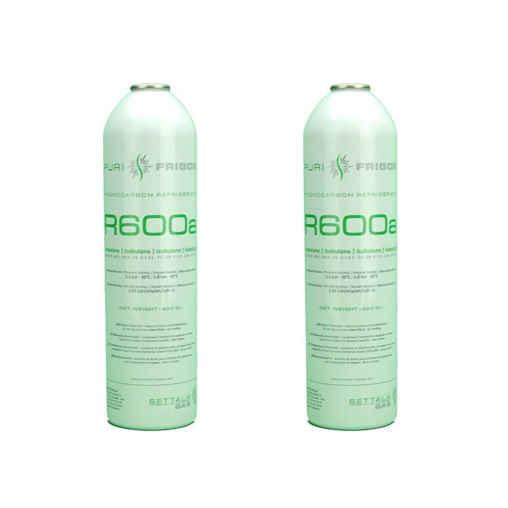 2 Botellas Gas Refrigerante R600a 420Gr Isobutano Freeze