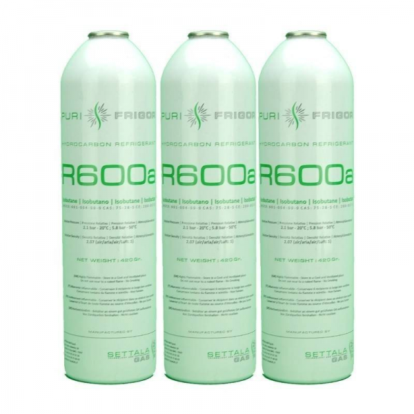 3 Botellas Gas Refrigerante R600a 420Gr Isobutano Freeze