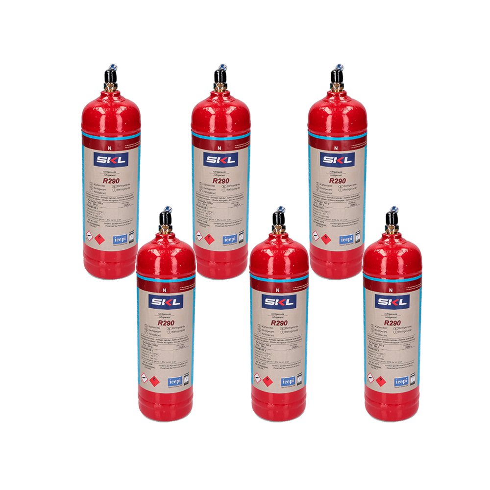 6 Botellas Gas Refrigerante R290 370Gr Propano Freeze Organico