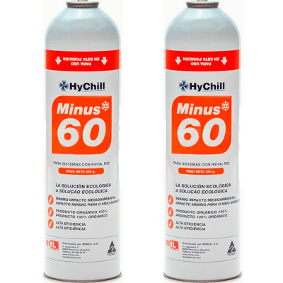 2 Botellas Gas Minus 60 350Gr Sustituto R32, R410A Freeze Organico