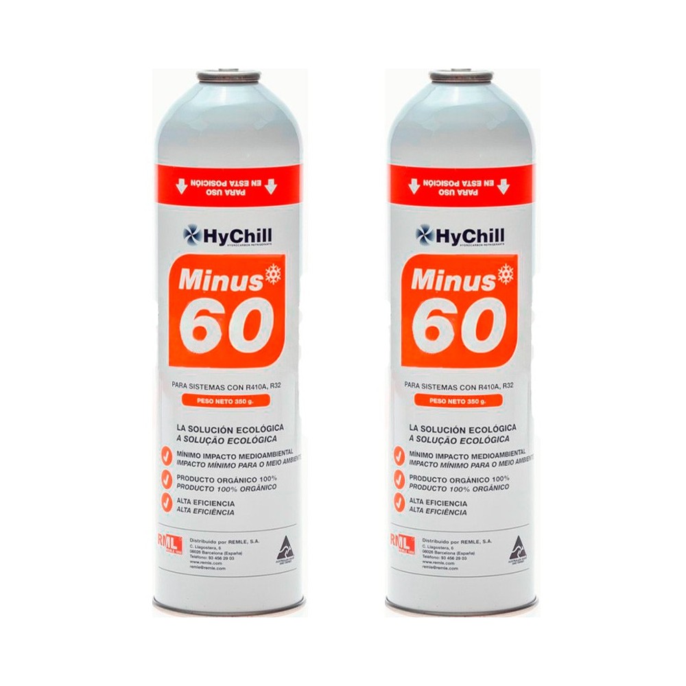 2 Botellas Gas Minus 60 350Gr Sustituto R32, R410A Freeze Organico