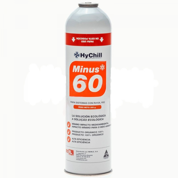 3 Botellas Gas Minus 60 350Gr + Valvula Sustituto R32, R410A Freeze Organico