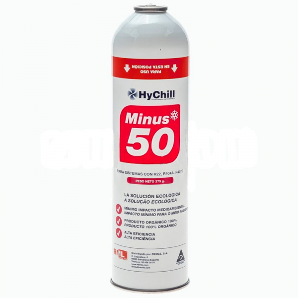 1 Botella Gas Minus 50 375Gr + Valvula Sustituto R22 R404a R407C R502 Freeze Organico