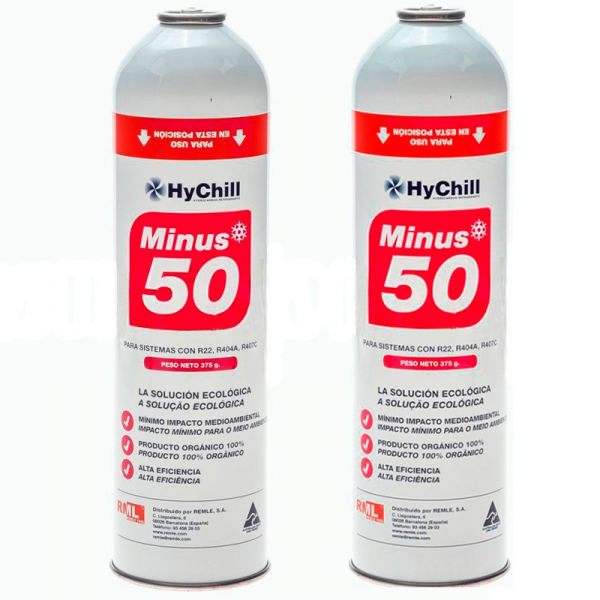 2 Botellas Gas Minus 50 375Gr Sustituto R22 R404a R407C R502 Freeze Organico