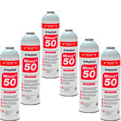 6 Botellas Gas Minus 50 375Gr Sustituto R22 R404a R407C R502 Freeze Organico