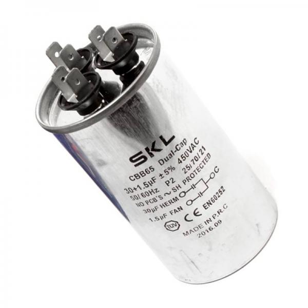 Condensador 30 + 1,5µf 450v Trabajo Aire Acondicionado Metalico Standard