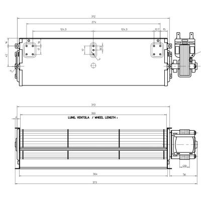 Ventilador Tangencial 300mm Izquierda 220v 20w