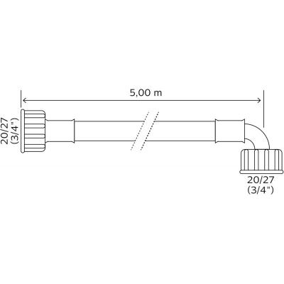 Tubo Entrada Agua 1,5 Mts Tuerca Plastico Standard