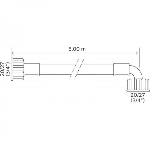 Tubo Entrada Agua 1,5 Mts Tuerca Plastico Standard