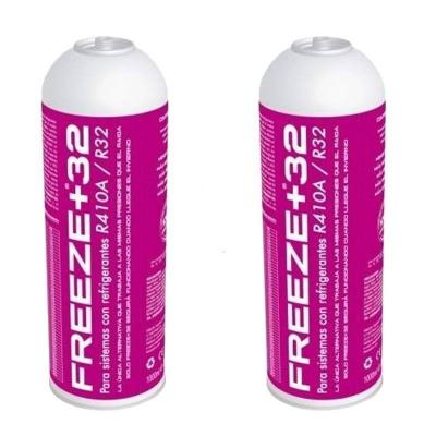 2 Botellas Gas Refrigerante Freeze Organico +32 350Gr Sustituto R32, R410A