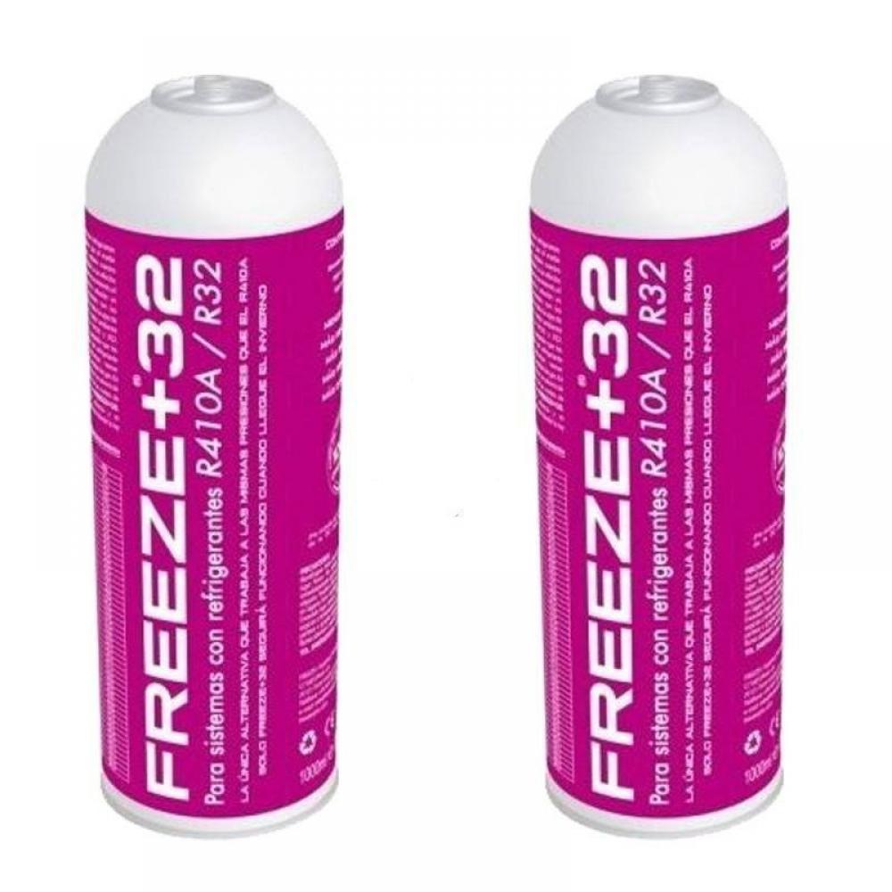 2 Botellas Gas Refrigerante Freeze Organico +32 350Gr Sustituto R32, R410A