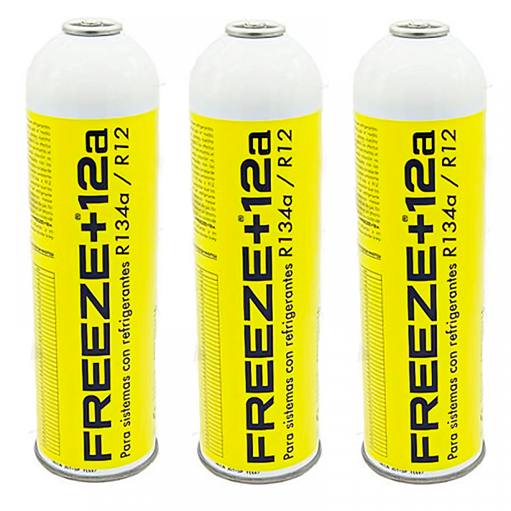 3 Botellas Gas Refrigerante Freeze +12a 420Gr Organico Sustituto R12, R134A