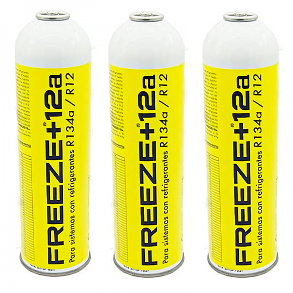 3 Botellas Gas Refrigerante Freeze +12a 420Gr Organico Sustituto R12, R134A