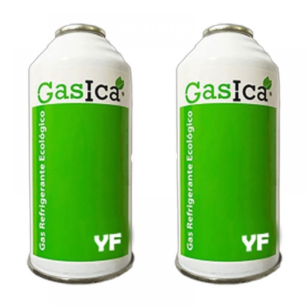 2 Botellas Gas Ecologico Gasica YF 226gr Alternativo R1234YF Freeze Organico