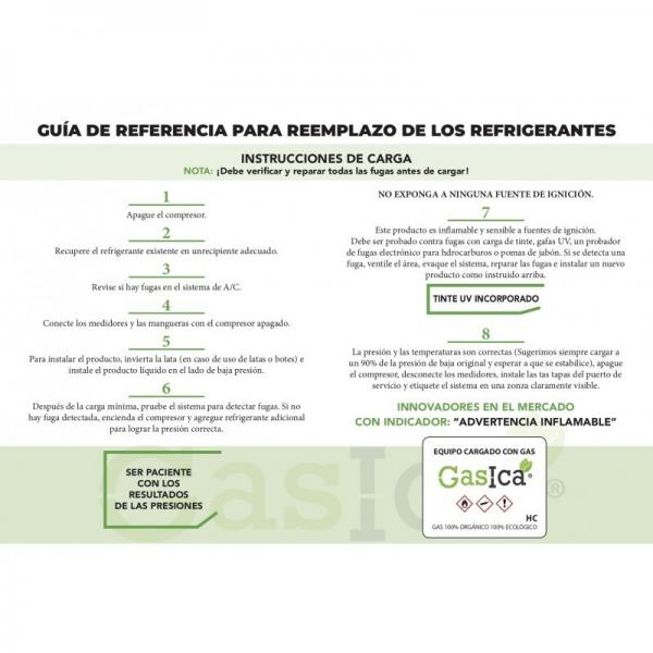 6 Botellas Gas Ecologico Gasica YF 226gr Alternativo R1234YF Freeze Organico