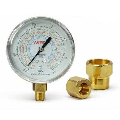 Manometro Baja Temperatura R22, R134A, R407C/b63mm Sin Puente