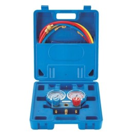 Maleta Kit Puente Manometro AluMinio 2 Vias 80mm Mangueras Con Visor 1234Yf