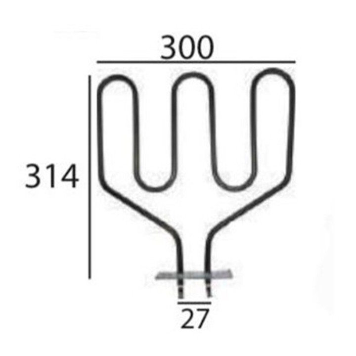 Resistencia Horno Corbero Grill 220v Adaptable Aeg Electrolux Zanussi 1300w
