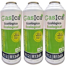 3 Envases Gas Ecologico D2 312G Sustituto R12/R134A