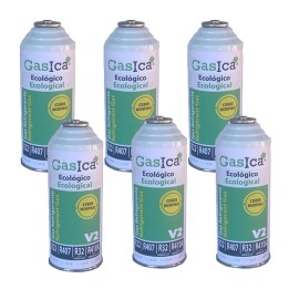 Pack 6 Gas Ecologico v2 255Gr Sustituto R22/R407C/R410A