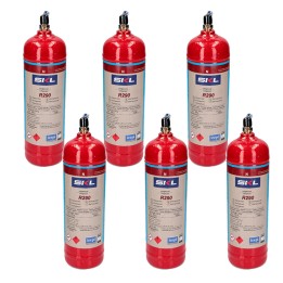 Pack 6 Botellas Refrigerante R290 370Gr Propano Envase Desechable