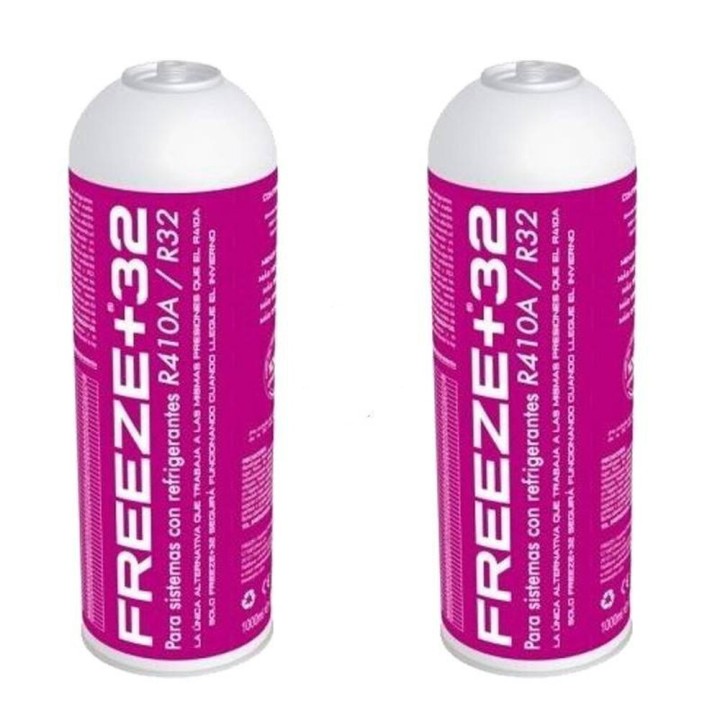 2 Botellas Gas Refrigerante Freeze +32 350Gr Organico Sustituto R32/R410A