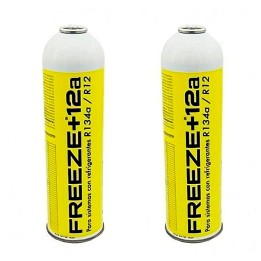 2 Botellas Gas Refrigerante Freeze 420Gr Organico Sustituto R12/R134A