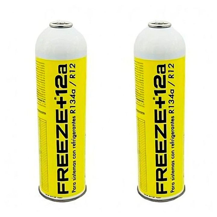 2 Botellas Gas Refrigerante Freeze 420Gr Organico Sustituto R12/R134A