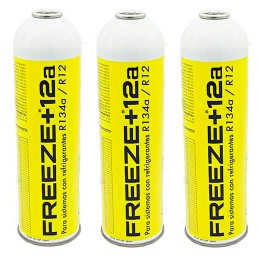 3 Botellas Gas Refrigerante Freeze 420Gr Organico Sustituto R12/R134A
