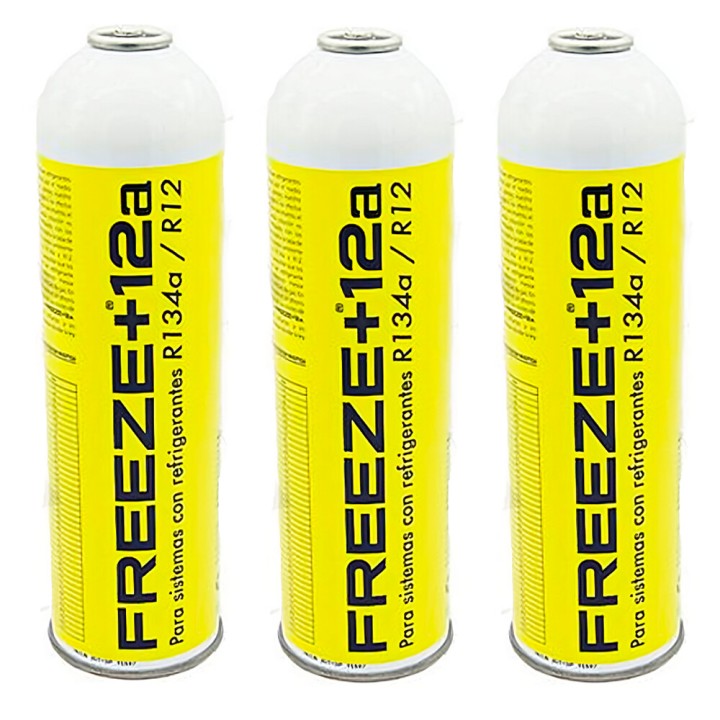 3 Botellas Gas Refrigerante Freeze 420Gr Organico Sustituto R12/R134A