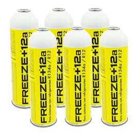 6 Botellas Gas Refrigerante Freeze 420Gr Organico Sustituto R12/R134A