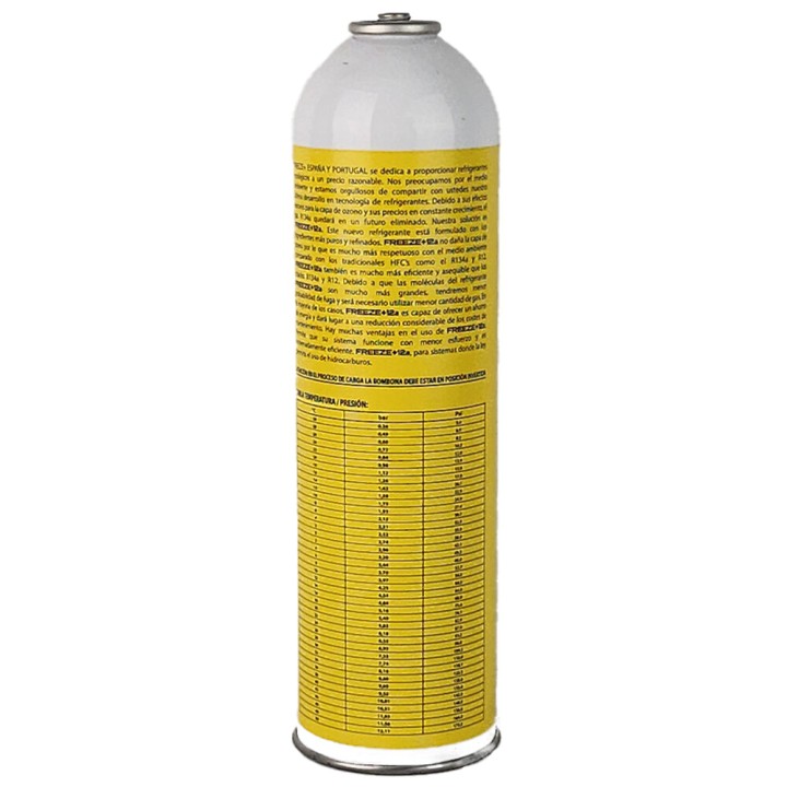 2 Botellas Gas Refrigerante Freeze 420Gr + Valvula Organico Sustituto R12/R134A