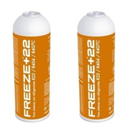 2 Botellas Gas Refrigerante Freeze +22 400Gr Organico Sustituto R22/R404/R407C/