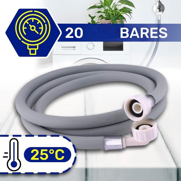 Tubo Entrada Agua Standard Plastico 1500mm Lavadora Lavavajillas