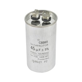 Condensador 45Âµf 450v De Trabajo Universal Aire Acondicionado Metalico