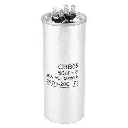 Condensador 50Âµf 450v De Trabajo Universal Aire Acondicionado Metalico
