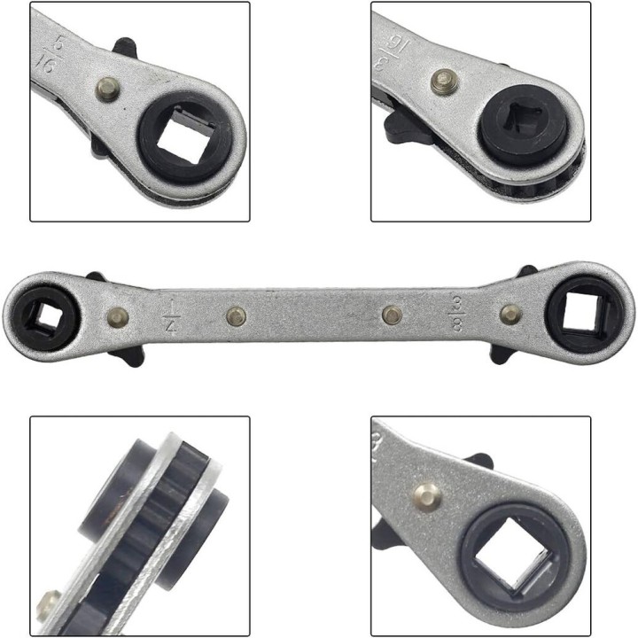 Llave Carraca 4 Medidas 1/4,3/8,3/16 Y 5/16