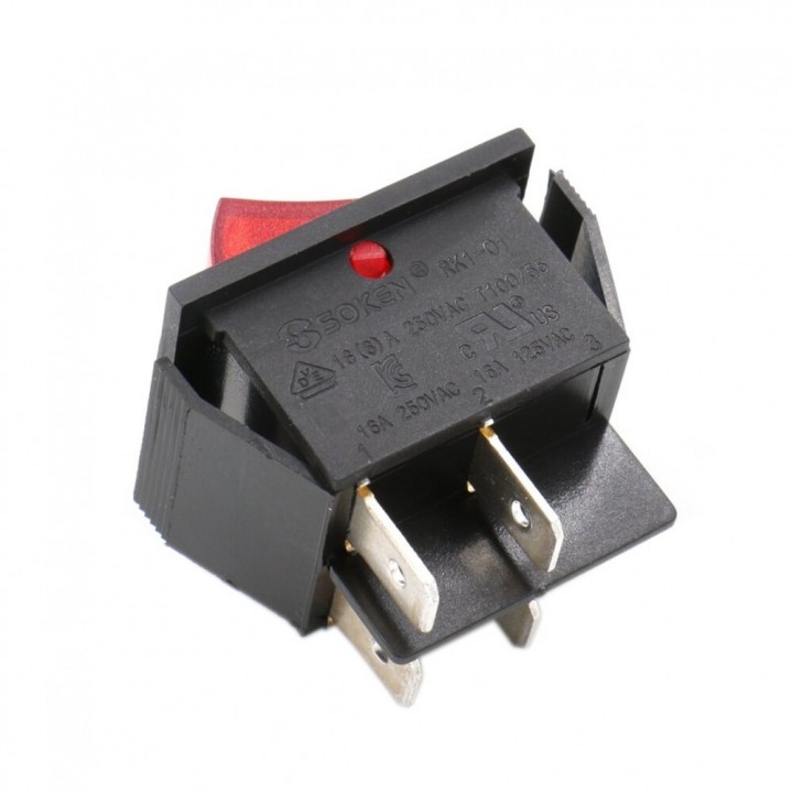 Interruptor Bipolar- Contantti 16A- 30X22 mm Rojo