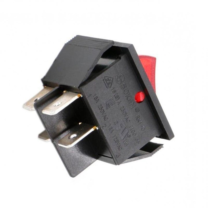 Interruptor Bipolar- Contantti 16A- 30X22 mm Rojo