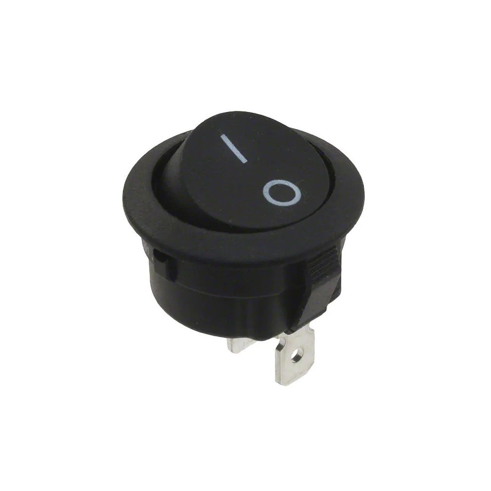 Interruptor Unipolar Negro 20mm 6A 250v Standard