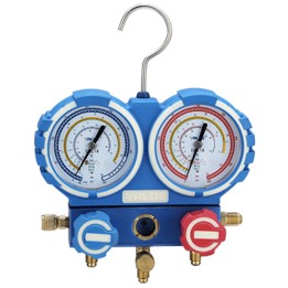 Manometro AluMinio 2 Vias Anticolision 68mm Con Visor R32/R407C/R410A