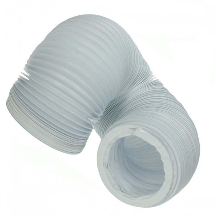 Tubo Evacuacion vapor Secadora Aire Acondicionado 6000x125mm Blanco Flexible