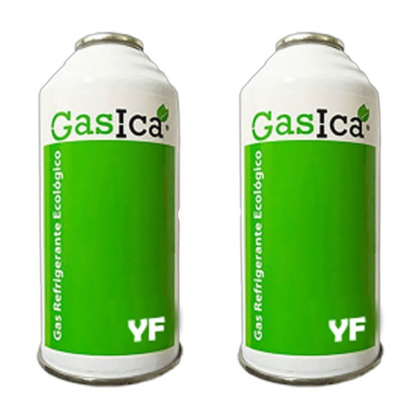 2 Botellas Gas Ecologico Gasica YF 171gr Sustituto R1234YF Freeze Organico