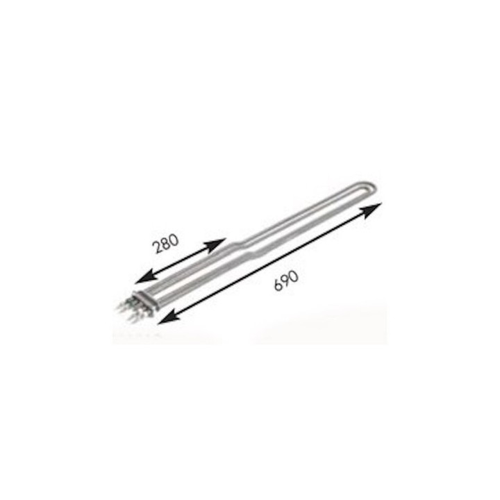 Resistencia compatible con Girbau 321018 L-690 mm + Termofusible 7200w 230v