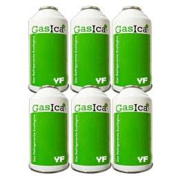 6 Botellas Gas Ecologico Gasica YF 226gr Alternativo R1234YF Freeze Organico