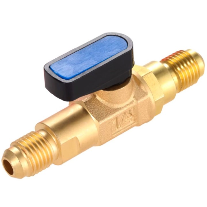 Conector Valvula Bola 1/4 mm Se Llave Paso Gas Refrigerante