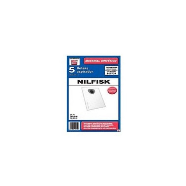 Kit 5 Bolsas Sinteticas Aspirador compatible con Fagor,compatible con Saivod,Solav,Ufesa,compatible con Taurus 915725