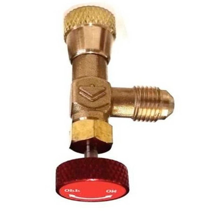 Valvula Envase Desechable R32 R290 Grifo Botella Rosca Izquierda 1/2 x 1/4