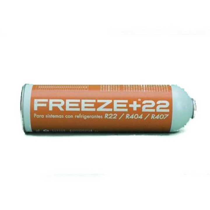 Botella Gas Refrigerante Freeze +22 400Gr + Valvula Organico Sustituto R22/R404/R407C/